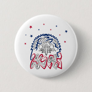 Independence Day American Eagle Stars 6 Cm Round Badge