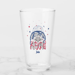 Independence Day American Eagle Stars Glass