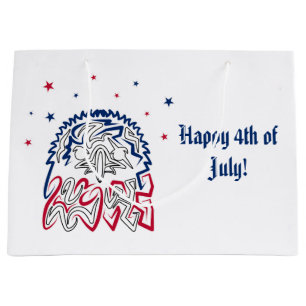 Independence Day American Eagle Stars Large Gift Bag