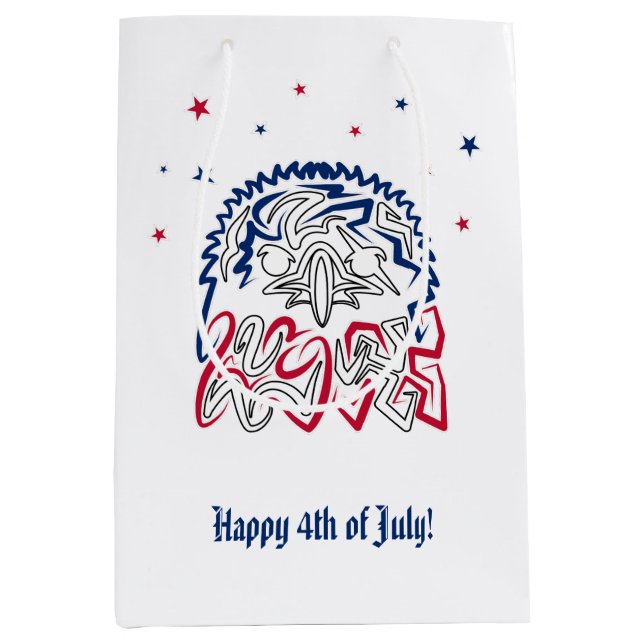 Independence Day American Eagle Stars Medium Gift Bag (Front)