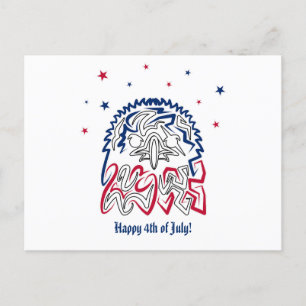 Independence Day American Eagle Stars Postcard