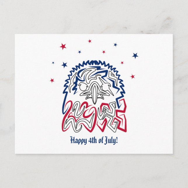 Independence Day American Eagle Stars Postcard (Front)