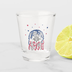 Independence Day American Eagle Stars Shot Glass