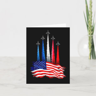 Independence Day American Flag Jet Planes 4th Of J Card