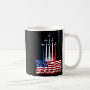 Independence day american flag jet planes red whit coffee mug