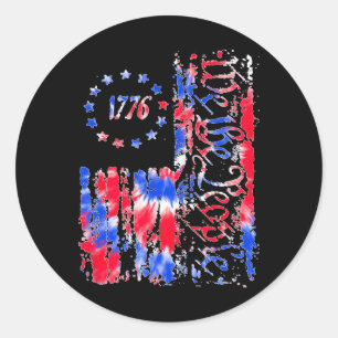 Independence Day American Flag Patriotic 1776 We T Classic Round Sticker