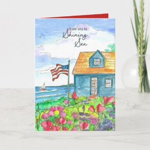 Independence Day American Flag Sea To Shining Sea Card