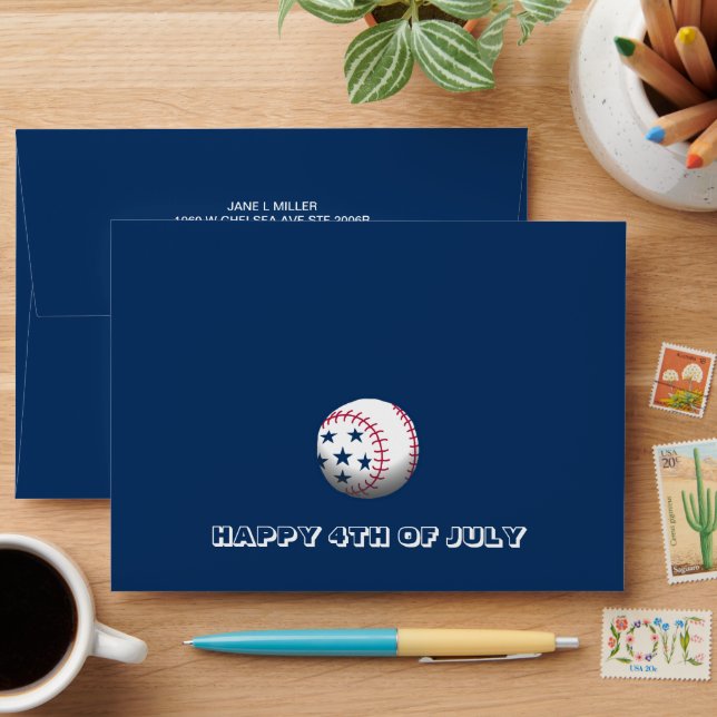 Independence Day Baseball Envelope (Desk)
