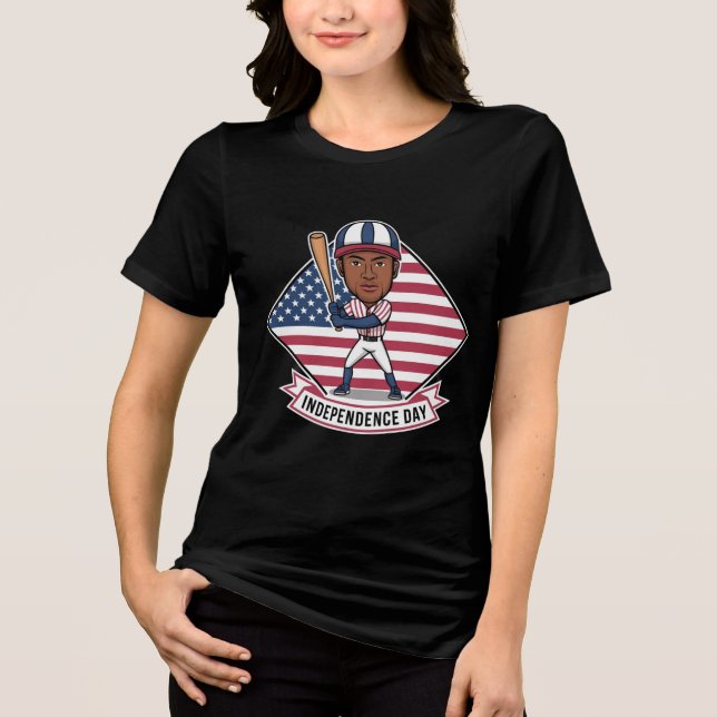 Independence Day Baseball Tri-Blend Shirt (Front)