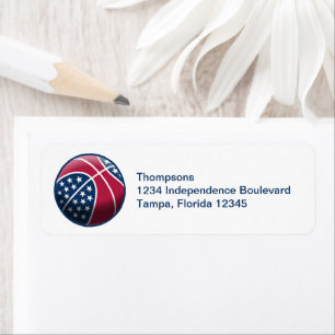 Independence Day Basketball Return Address Label