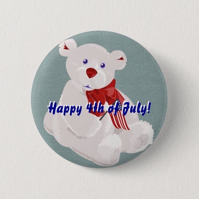 Independence Day Bear Button (Front)
