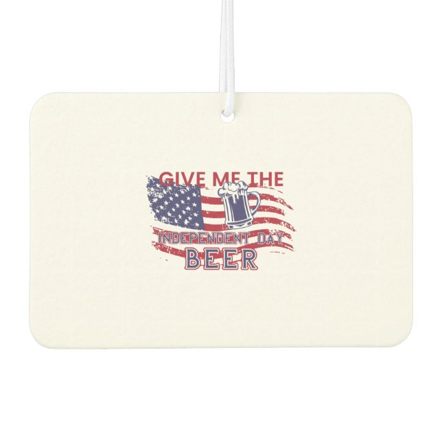 independence day beer car air freshener (Front)