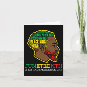 Independence Day Black King Men Boys Kids Youth Card