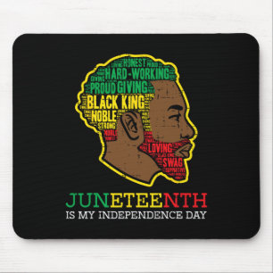 Independence Day Black King Men Boys Kids Youth Mouse Pad