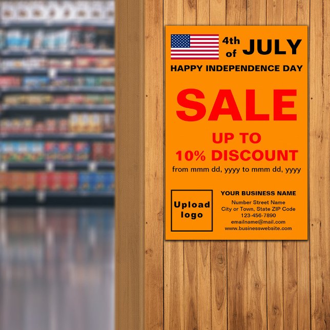 Independence Day Business Sale Orange Colour Poste Poster (Creator Uploaded)
