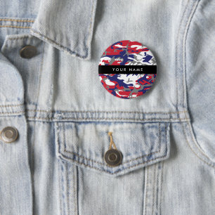 Independence day Camouflage Your name Personalise 6 Cm Round Badge