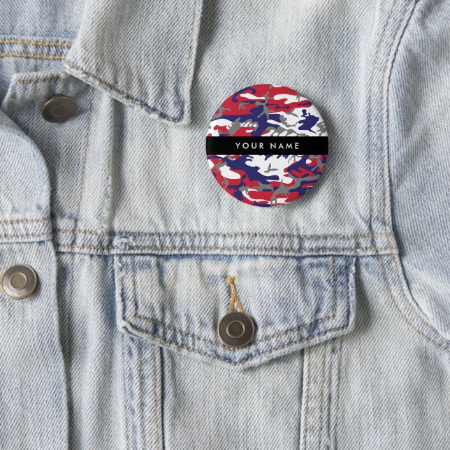 Independence day Camouflage Your name Personalise 6 Cm Round Badge (In Situ)