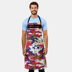 Independence day Camouflage Your name Personalise Apron