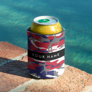 Independence day Camouflage Your name Personalise Can Cooler