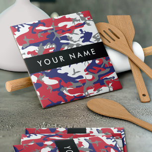 Independence day Camouflage Your name Personalise Ceramic Tile