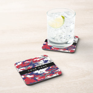 Independence day Camouflage Your name Personalise Coaster