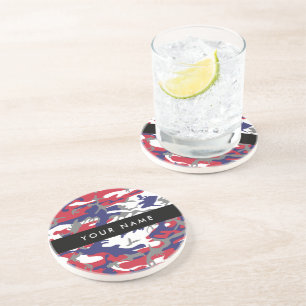Independence day Camouflage Your name Personalise Coaster