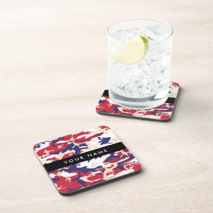 Independence day Camouflage Your name Personalise Coaster