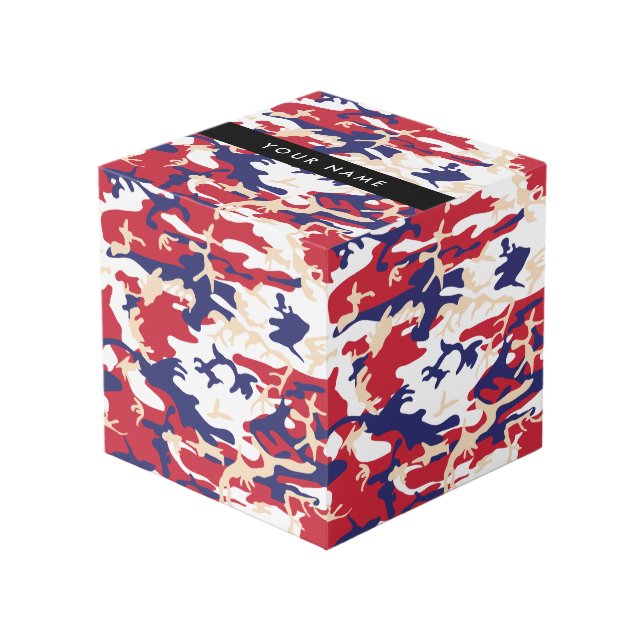 Independence day Camouflage Your name Personalise Cube (Front Angled)