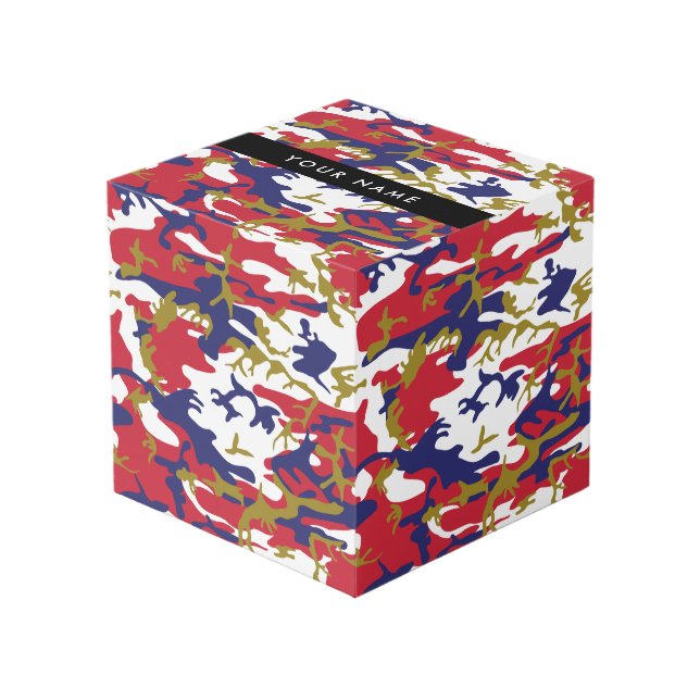 Independence day Camouflage Your name Personalise Cube (Front Angled)
