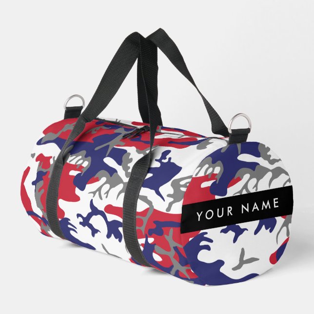 Independence day Camouflage Your name Personalise Duffle Bag (Left Corner)
