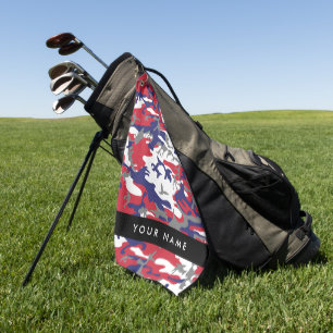 Independence day Camouflage Your name Personalise Golf Towel