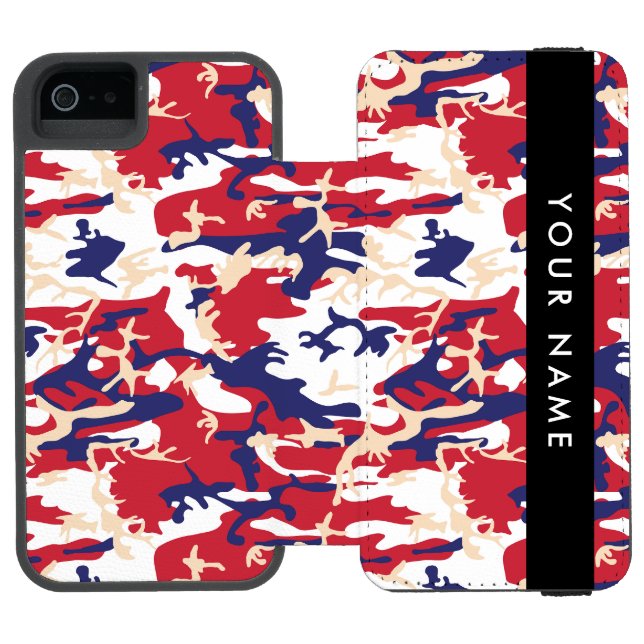 Independence day Camouflage Your name Personalise Incipio iPhone Wallet Case (Folio Open)