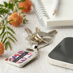 Independence day Camouflage Your name Personalise Key Ring