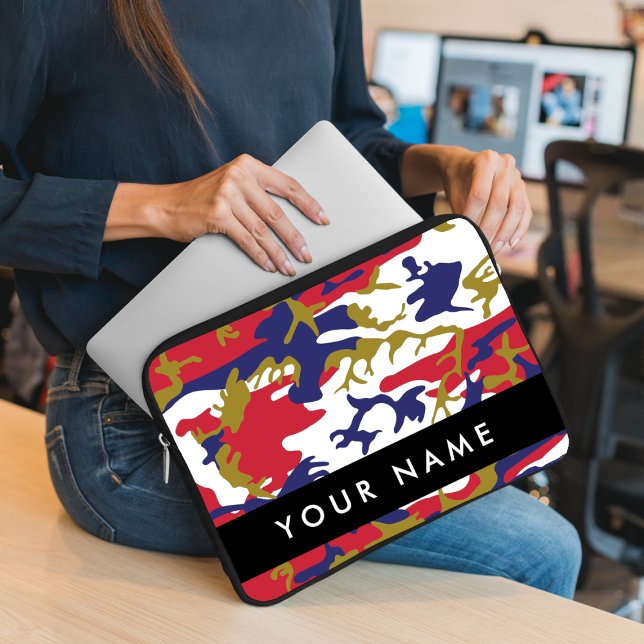 Independence day Camouflage Your name Personalise Laptop Sleeve (Creator Uploaded)