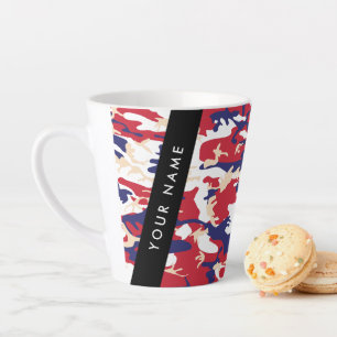 Independence day Camouflage Your name Personalise Latte Mug