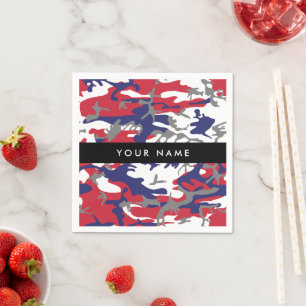 Independence day Camouflage Your name Personalise Napkin