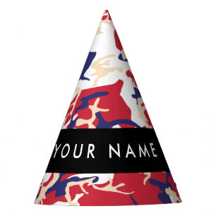 Independence day Camouflage Your name Personalise Party Hat