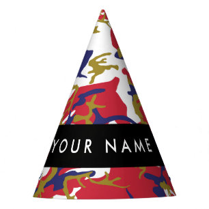 Independence day Camouflage Your name Personalise Party Hat