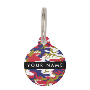 Independence day Camouflage Your name Personalise Pet Tag
