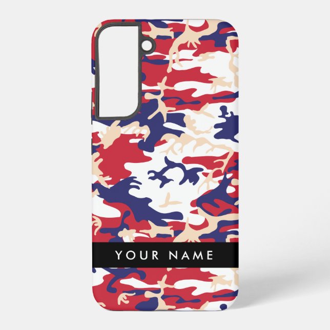 Independence day Camouflage Your name Personalise Samsung Galaxy S22+ Case (Back)