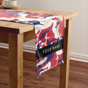 Independence day Camouflage Your name Personalise Short Table Runner