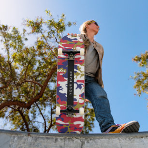 Independence day Camouflage Your name Personalise Skateboard