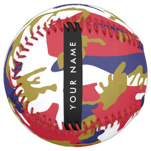 Independence day Camouflage Your name Personalise Softball