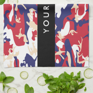 Independence day Camouflage Your name Personalise Tea Towel