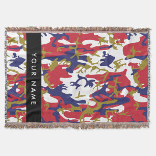 Independence day Camouflage Your name Personalise Throw Blanket