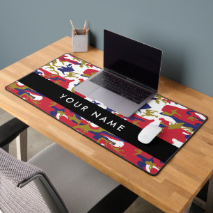Independence day Camouflage Your name Personalize Desk Mat