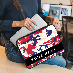 Independence day Camouflage Your name Personalize Laptop Sleeve