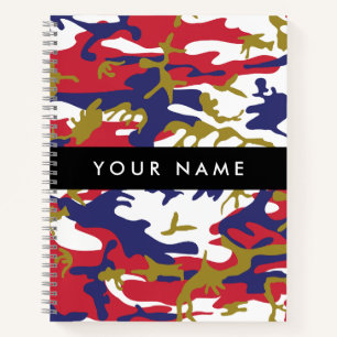 Independence day Camouflage Your name Personalize Notebook