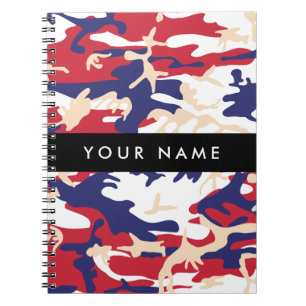 Independence day Camouflage Your name Personalize Notebook