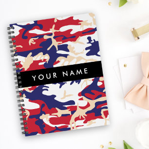 Independence day Camouflage Your name Personalize Notebook